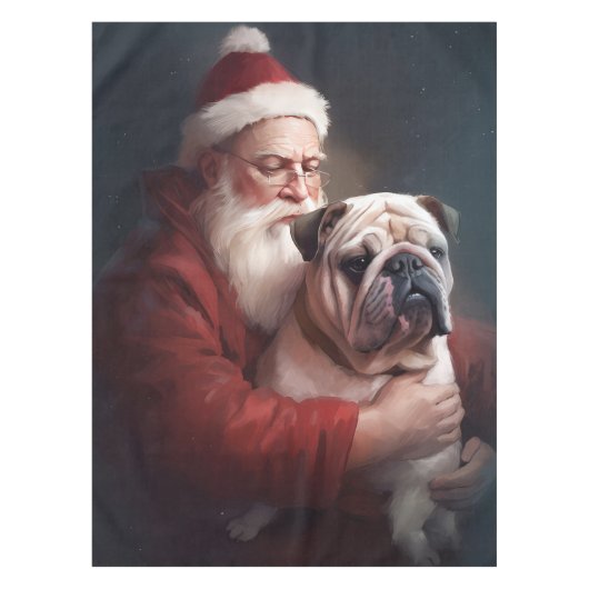 Nappe Bulldog avec Noël Festif du Père Noël (Devant)
