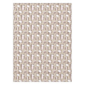 Nappe Bunnies de Pâques Blanches sur Tan et Brown (Devant)
