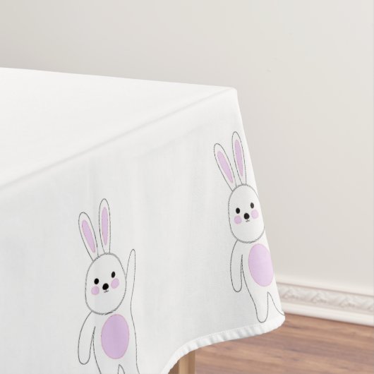 Nappe Bunny. Blanc et rose (In Situ)