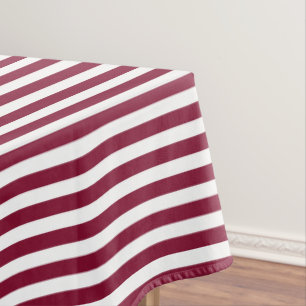 Nappe Burgundy et blanc rayures de bonbons