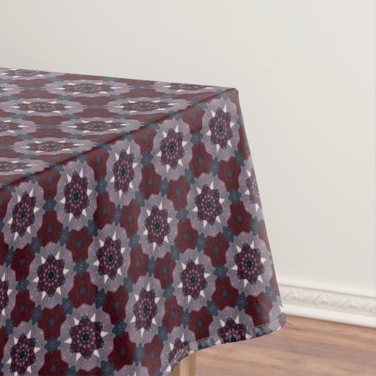 Nappe Burgundy & Gray Floral Painted Quilt (In Situ)