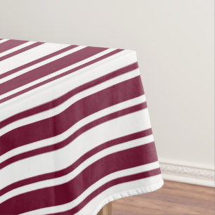 Nappe Burgundy rouge et blanc bonbons rayures