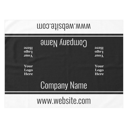 Nappe Business Black White Texte Votre Logo Ici Modèle (Devant (Horizontal))