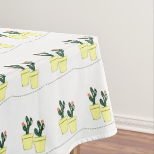 Nappe Cactus Blanc Jaune