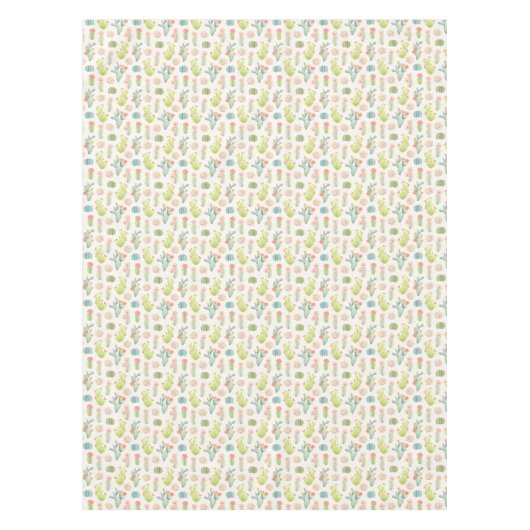 Nappe Cactus en pastel mou et motif succulent (Devant)