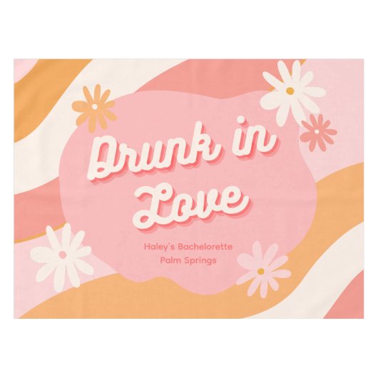 Nappe Cadeau de Fête de Fille d'Honneur Rétro Rose & Ora (Devant (Horizontal))