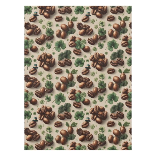 Nappe Café de la Saint-Patrick et motif de trèfle (Devant)