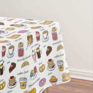 Nappe Café et nourriture de réconfort Motif illustré