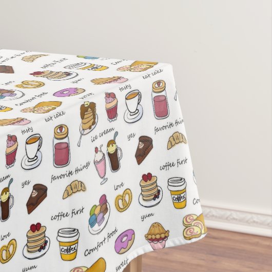 Nappe Café et nourriture de réconfort Motif illustré (In Situ)