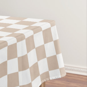 Nappe Café tendance Retro Chic Blanc À damiers Motif