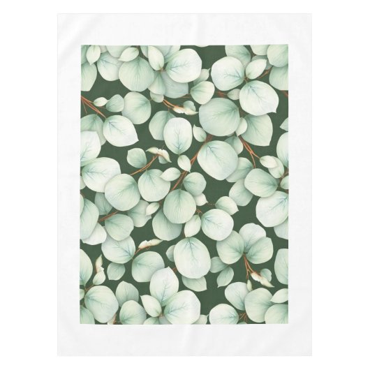Nappe Calm Modern Eucalyptus Leaf Spring Tablecloth (Devant)