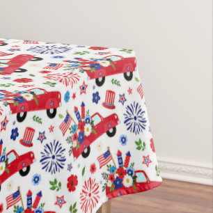 Nappe camion patriotique et motif de feux d'artifice