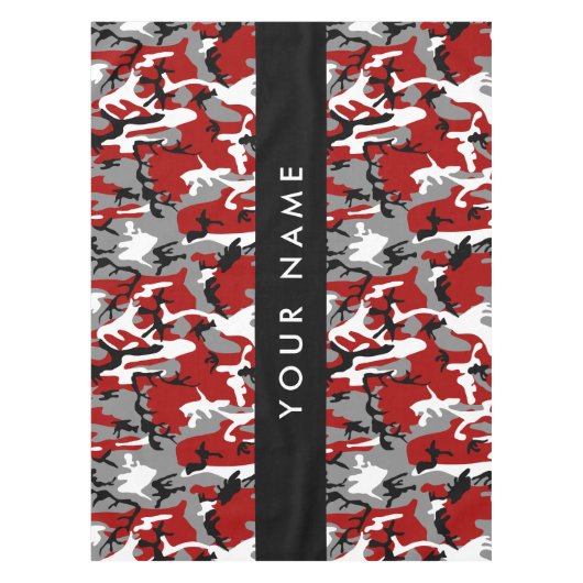Nappe Camouflage rouge et gris Votre nom Personnaliser (Devant)