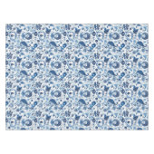 Nappe Campagne Rustique Ferme Bleu et Blanc Paisley (Devant (Horizontal))