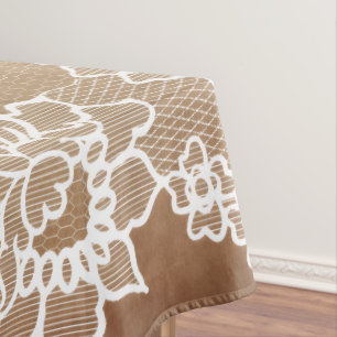Nappe Campagne rustique vintage beige toile de jute et d