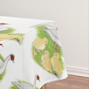 Nappe Canards Famille Muscovy Blanc