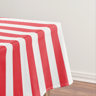 Nappe Cane de bonbon rouge et blanc rayé horizontal simp