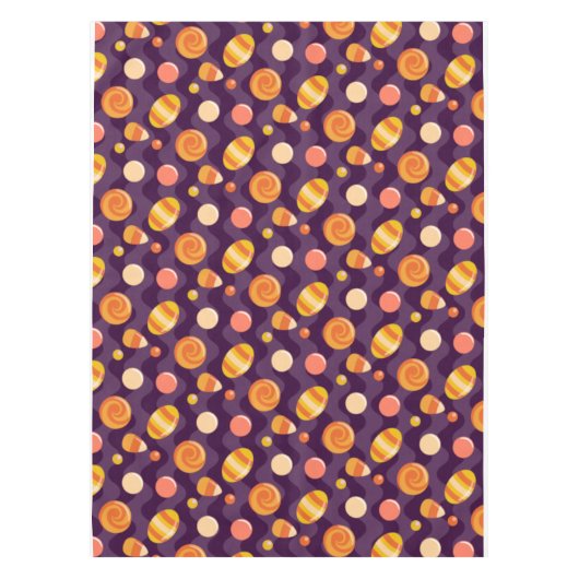 Nappe Canettes de maïs d'Halloween sur violet (Devant)