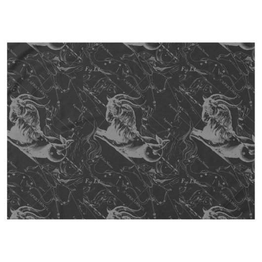 Nappe Capricorne Constellation Hevelius 1690 sur Noir (Devant (Horizontal))