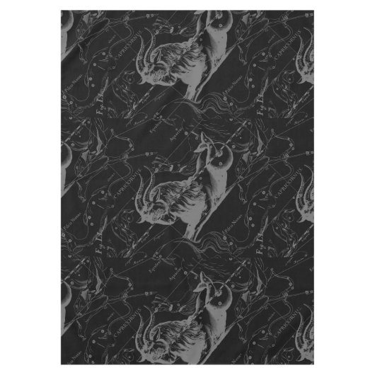 Nappe Capricorne Constellation Hevelius 1690 sur Noir (Devant)