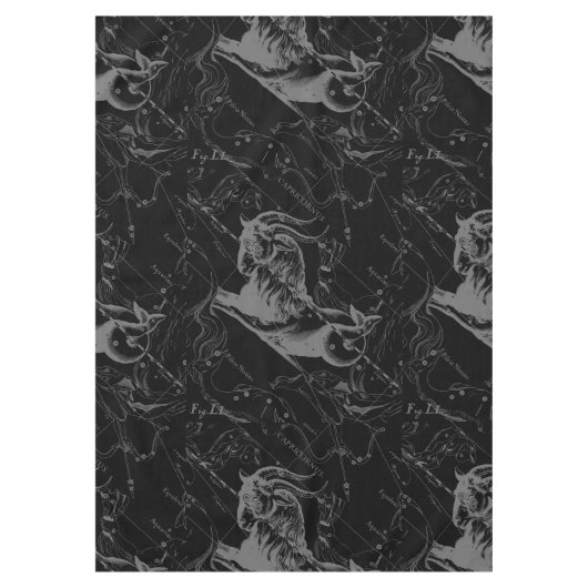 Nappe Capricorne Constellation Hevelius 1690 sur Noir (Devant)