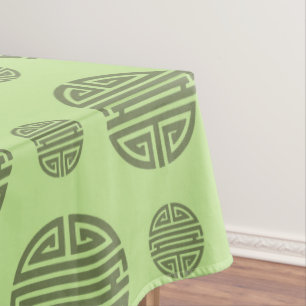 Nappe Caractère de longévité chinois Shou vert jade