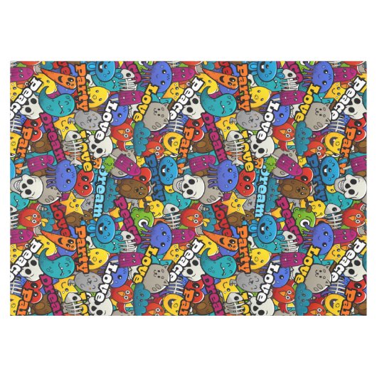 Nappe Caractères graffitis colorés Motif (Devant (Horizontal))