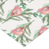 Nappe Cardinaux rouges sur les branches vertes Noël (Angle)