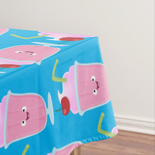 Nappe Caricature de crème glacée de fraise mignonne