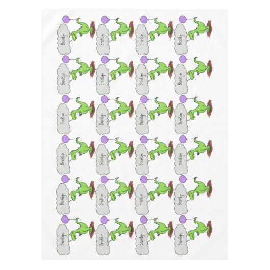 Nappe Caricature de dragon dragon drôle et vert respiran (Devant)