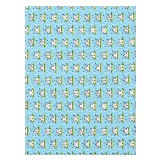 Nappe Caricature de moutons mignons amis et papillons (Devant)