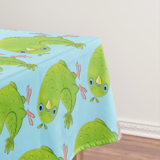 Nappe Caricature de perruche verte curieuse (In Situ)
