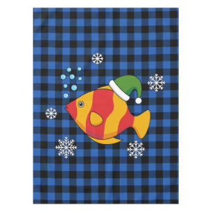 Nappe Caricature de poisson tropical de Noël sur le Moti