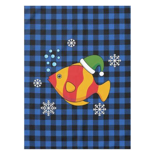 Nappe Caricature de poisson tropical de Noël sur le Moti (Devant)