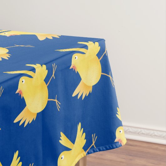 Nappe Caricature d'oiseau canari jaune chantant mignon (In Situ)