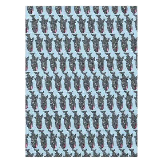 Nappe Caricature joli requin baleine joyeux (Devant)