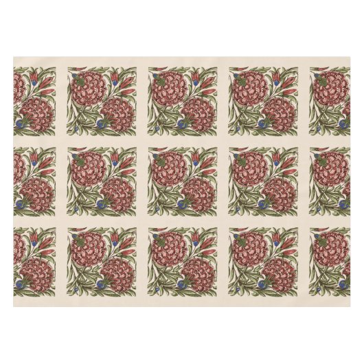 Nappe Carnation Carrelage Fleur Antique Art Rustique (Devant (Horizontal))