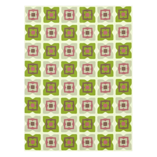 Nappe Carré moderne du milieu du siècle Vert Motif (Devant)
