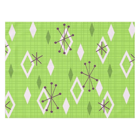 Nappe Carreau du milieu du siècle Starburts Chartreuse (Devant (Horizontal))