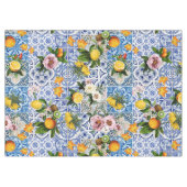 Nappe Carreaux bleus citron Méditerranée (Devant (Horizontal))