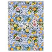 Nappe Carreaux bleus citron Méditerranée (Devant)