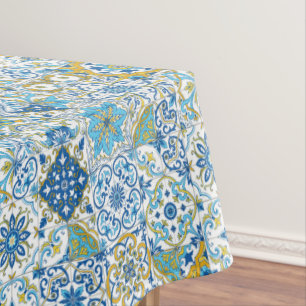 Nappe Carreaux d'azulejo bleus et jaunes