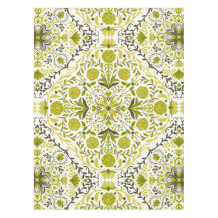Nappe Carreaux de fleurs en vert