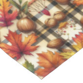 Nappe Carreaux de saison automnale avec feuilles d'autom (Angle)