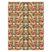 Nappe Carreaux de saison automnale avec feuilles d'autom (Devant)