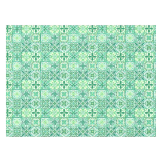 Nappe Carreaux décorés en vert et blanc (Devant (Horizontal))