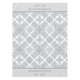 Nappe Carreaux espagnols gris et blanc personnalisés