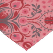 Nappe Carreaux floraux en rouge et pastèque rose (Angle)