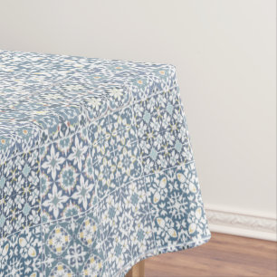 Nappe Carreaux Méditerranéens, Marocains, Majolique, Azu