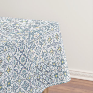 Nappe Carreaux Méditerranéens, Marocains, Majolique, Azu
